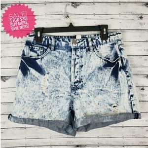 Forever 21 Acid Wash High Waist Shorts Sz 29